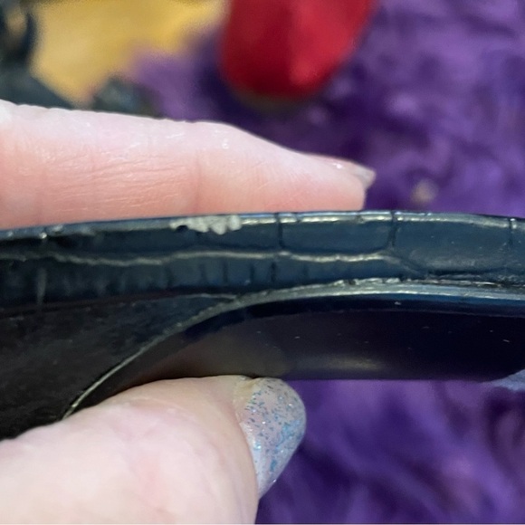 Life Stride black croc embossed buckle kitten heel size 10 - Picture 7 of 14